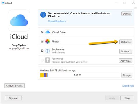 Access iCloud photos on PC .